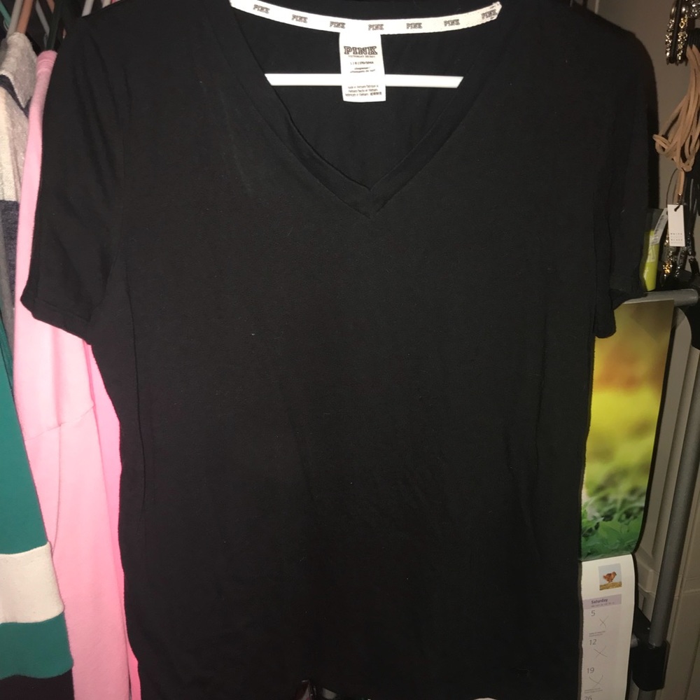 Black Victoria’s Secret PINK V-Neck T-Shirt